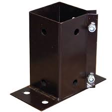 Bolt Down Post Support 4 x 4"E-Brown Flush - Nicks Timber Store