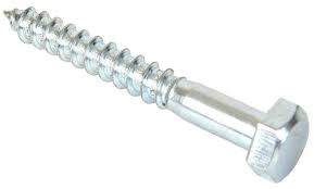 M8 x 100mm Coach Screws Hex Head Bright Zinc Plated