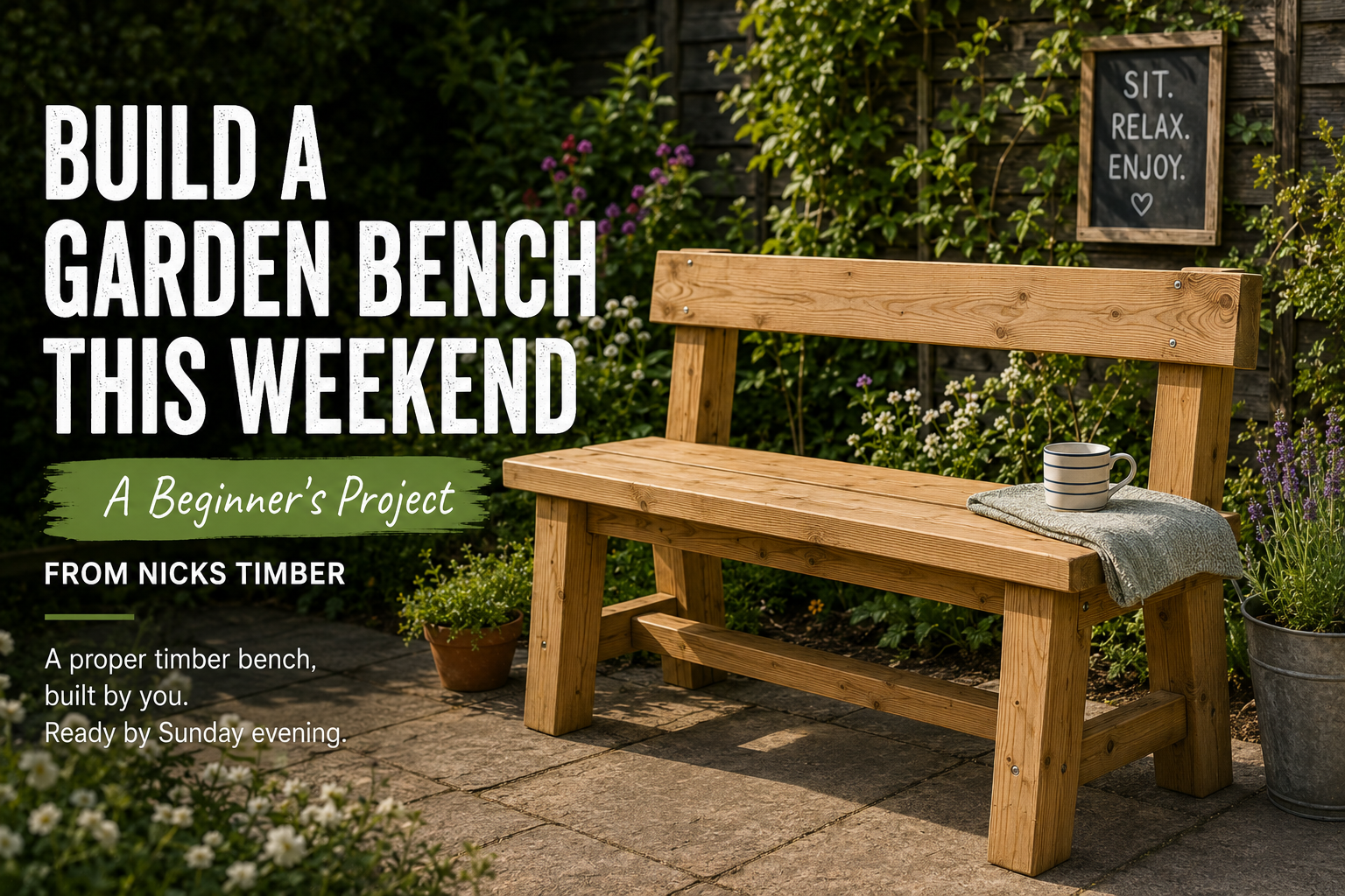 Build a Garden Bench This Weekend: A Beginner's Project from Nicks Timber