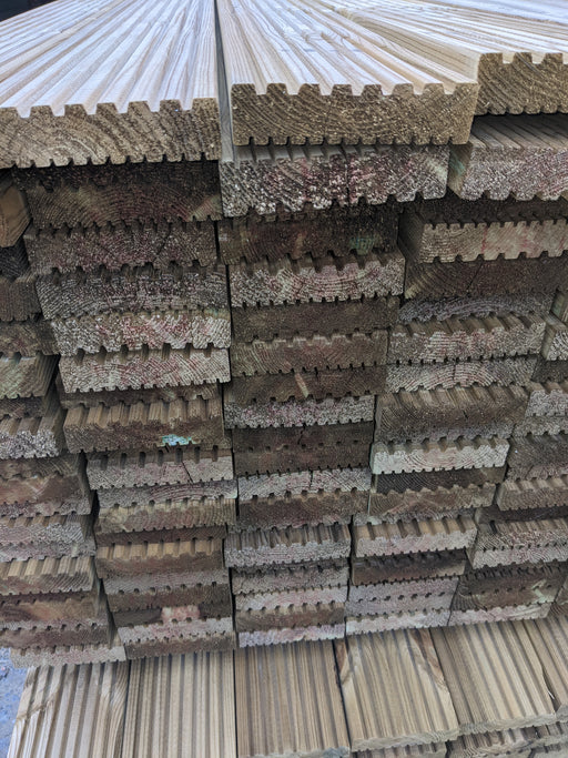 32mm x 125mm UC3 Green Treated Softwood Decking - Nicks Timber Store